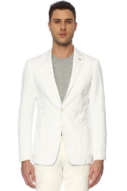 Network Erkek Slim Fit Beyaz Ceket 1067604 Trendyol