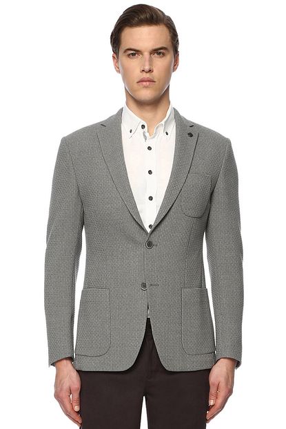 Network Erkek Waffle Gri Melanj Ceket 1072004 Trendyol