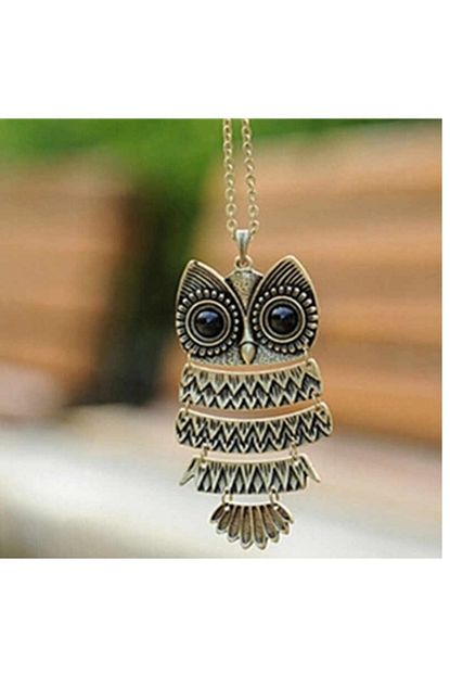 Taki Store Buyuk Antik Bronz Kolye Baykus Temali Sevgililer Gunu Hediyesi Trendyol