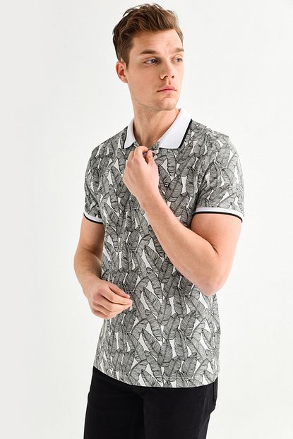 Avva Erkek Beyaz Polo Yaka Baskili T Shirt A01y1053 Trendyol