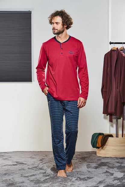 Pjs Erkek Dugmeli Pijama Takimi Pjs21338 Trendyol