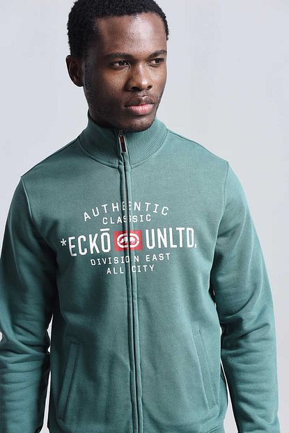 Ecko Unltd Erkek Yesil Erkek Baskili Fermuarli Sweatshirt Florida Zip Hoodie Trendyol