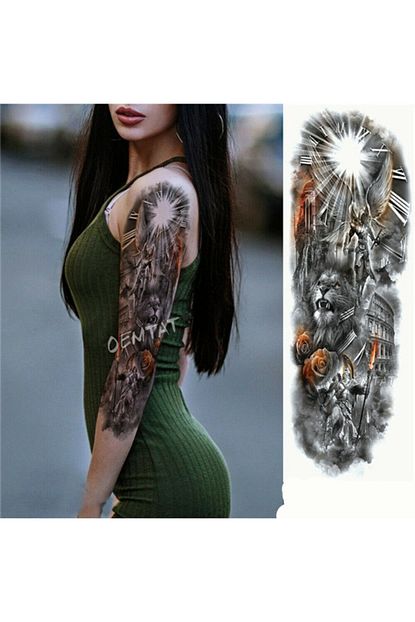 Bencebuolsun Gecici Dovme Tattoo Kol Kaplama Saldiriya Hazir Aslan Kanatli Samuray Kolezyum Ve Gladya Fiyati Yorumlari Trendyol
