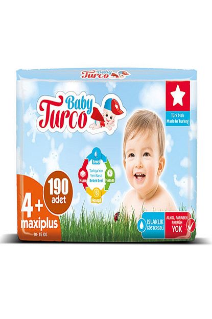Baby Turco Bebek Bezi 4 Beden Maxi Plus 10 15 Kg 190 Adet Trendyol