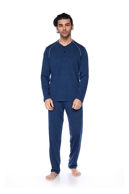 Dagi Lacivert Modal O Patli Uzun Kol Pijama Takimi Trendyol