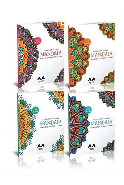 Akilli Adam Yetiskinler Icin Mandala Boyama Seti 4 Kitap Trendyol