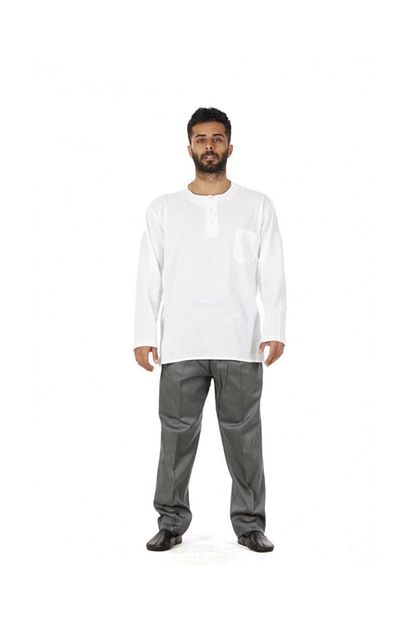Cagri Erkek Keten Yarim Salvar Pantolon Cinar Gri No 5961 Trendyol
