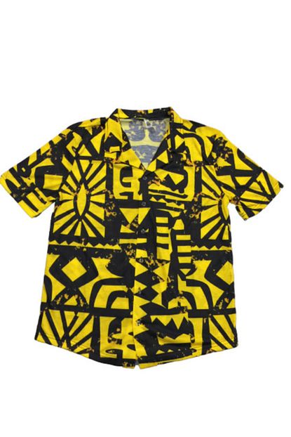 Built By Crazy Unisex Sari Siyah Desenli Vintage Gomlek Trendyol