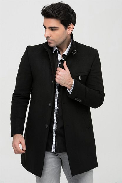 Dewberry Plt8367 Erkek Palto Siyah Trendyol