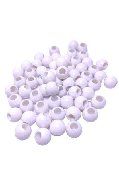 Platin Hediyelik 100 Gr Beyaz Renk Yuvarlak Buyuk Genis Delikli Plastik Boncuk 14mm Trendyol