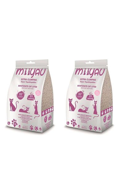 Miiyav Cat 20 Litrelik Topaklasabilen Antibakteriyel Bentonit Kedi Kumu Seti Bebek Pudrasi Kokulu Trendyol