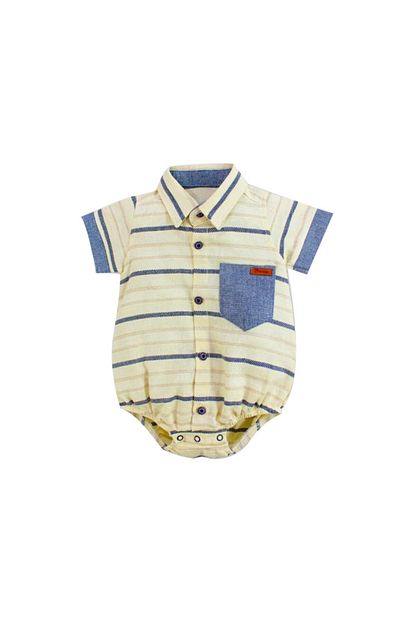 Twincostum Erkek Bebek Lacivert Sari Gomlek Citcitli Badi Trendyol