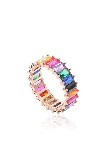 Elyssa Jewelry Renkli Baget Tasli Tamtur Yuzuk Trendyol