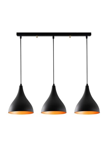 Mylight Retro Rustk Sirali Masa Ustu Avize Metal Avize Sirali Siyah Ici Altin Trendyol