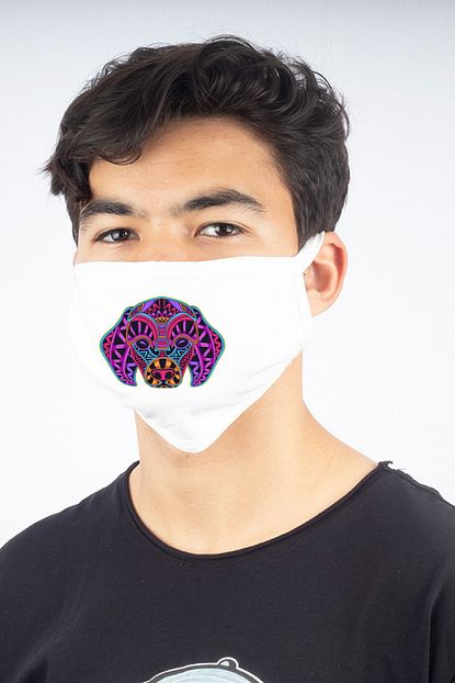 Angemiel Maske Rengarenk Tatli Kopek Beyaz Yikanabilir Yuz Aksesuari Trendyol