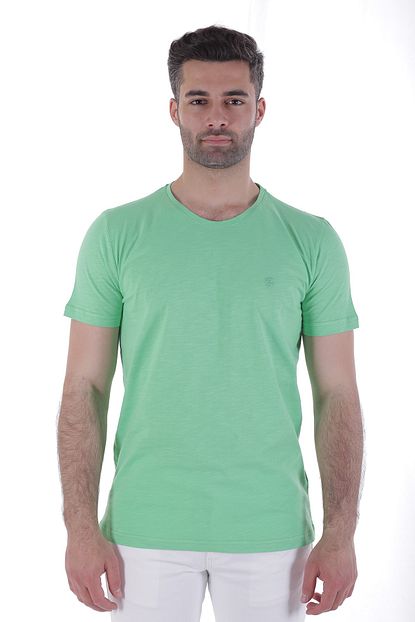 Diandor Sifir Yaka Erkek Tisort A Yesil L Green 2017046 Trendyol