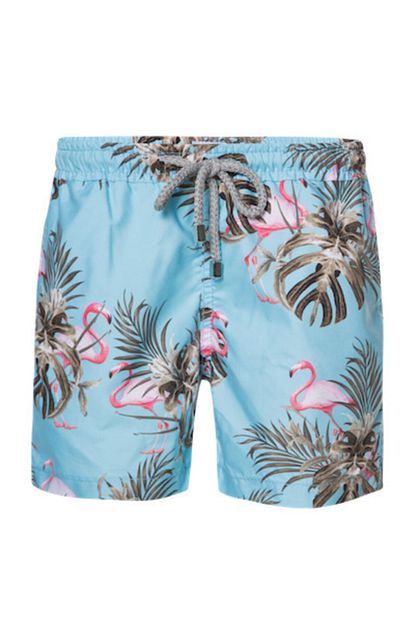 Fiji Fiji Miami Vice Mavi Pembe Flamingo Desenli Erkek Cocuk Deniz Sortu Mayo Trendyol