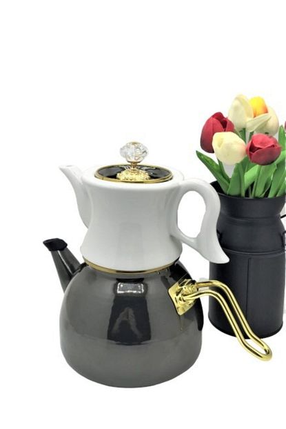 Dufy Verda Emaye Porselen Caydanlik 2 3 Litre Siyah Trendyol