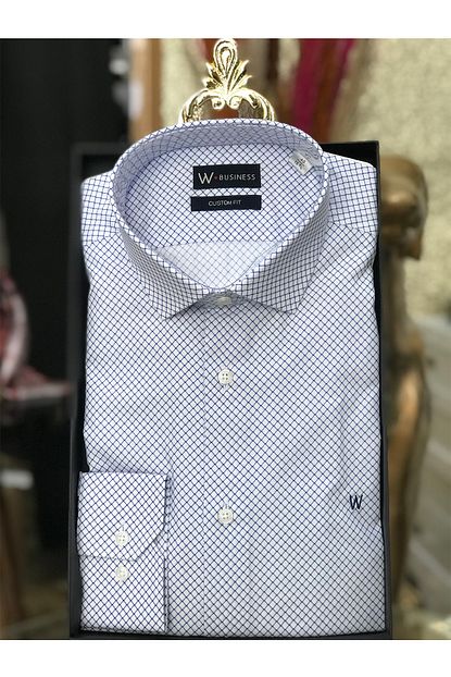 Vakko W Collection W Collection Erkek Gomlek Kareli Beyaz Trendyol