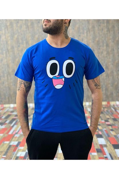 One Look Erkek Gumball Ve Darwin Baskili Tshirt Trendyol