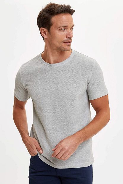 Defacto Erkek Gri Bisiklet Yaka Regular Fit Basic Tisort R3440az 20sm Gr110 Trendyol