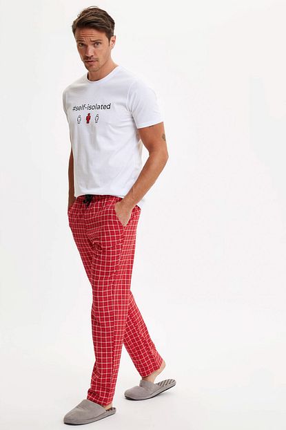 Defacto Erkek Beyaz Baskili Alt Ve Ust Pijama Takimi S0450az 20sp Wt34 Trendyol