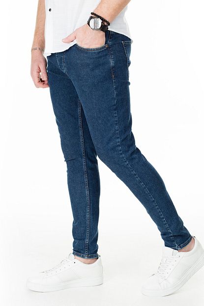 Buratti Erkek Lacivert Normal Bel Dar Paca Skinny Jeans Pamuklu Kot Pantolon 7307s913ghost Trendyol