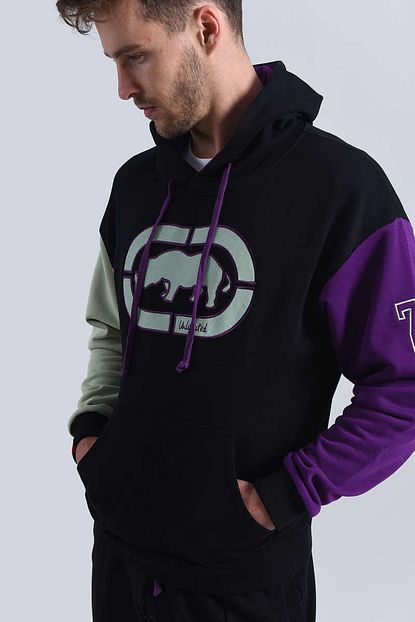 Ecko Unltd Siyah Erkek Nakisli Kapusonlu Sweatshirt Arizona Oversize Hoodie Trendyol