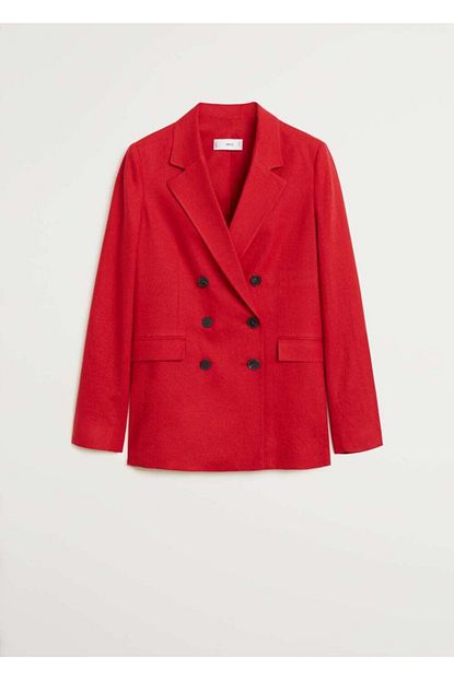 Mango Woman Kadin Kirmizi Kruvaze Yakali Blazer Ceket 67037669 Trendyol