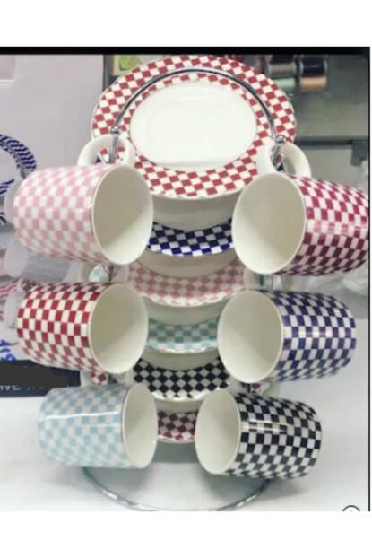 https www trendyol com arow metal standli kare desenli renkli 6 li kahve fincan takimi p 40757057