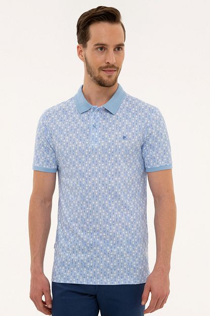 Pierre Cardin Erkek Acik Mavi Slim Fit Polo Yaka T Shirt Trendyol