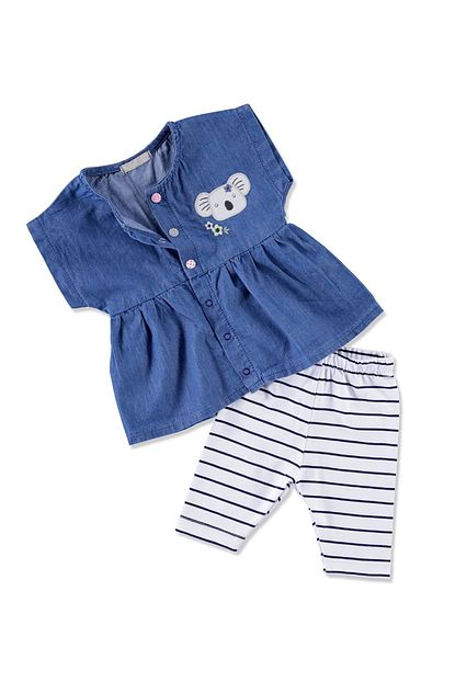 Bonne Yaz Kiz Bebek Kot Koala Tshirt Tayt 2li Takim Trendyol
