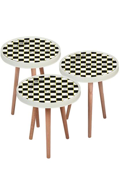 Nzm Art Design Retro Zigon Sehpa 3 Lu Set Damali Trendyol