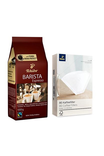 Tchibo Barista Espresso Cekirdek Kahve 1000 Gr 80 Adet Filtre Kahve Kagidi Trendyol