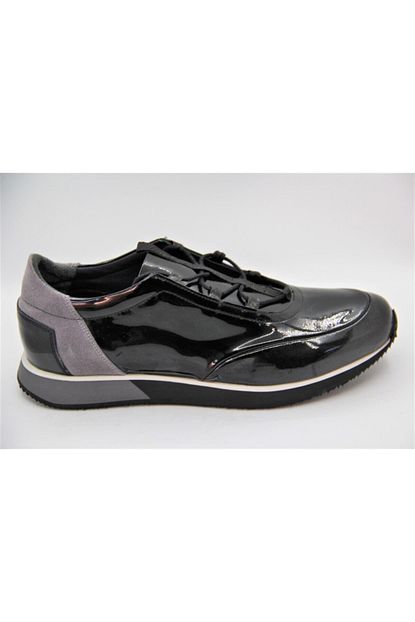 Itallano 0290 Hakiki Deri Parlak Siyah Erkek Sneaker Ayakkabi Trendyol