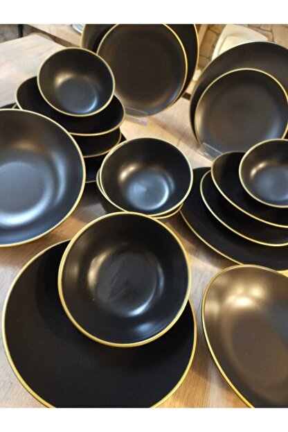 Bera Aksesuar 24 Parca Mat Siyah Gold File Yemek Takimi Fiyati Yorumlari Trendyol