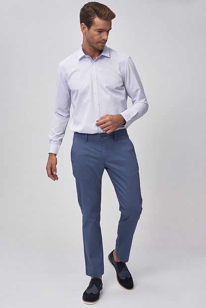 Altinyildiz Classics Erkek Mavi Slim Fit Armurlu Pantolon 4a0119210028 Trendyol