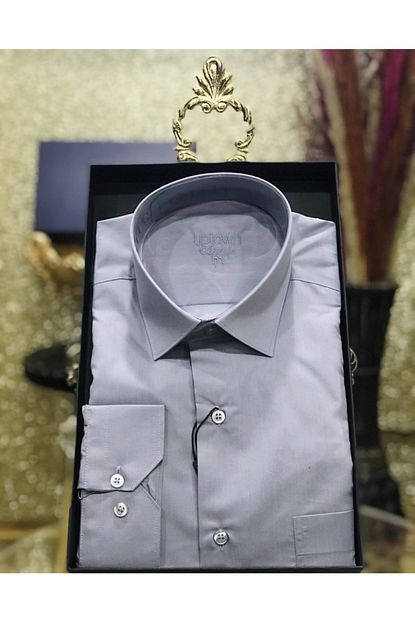Uptown Erkek Gomlek Sade Gri Trendyol