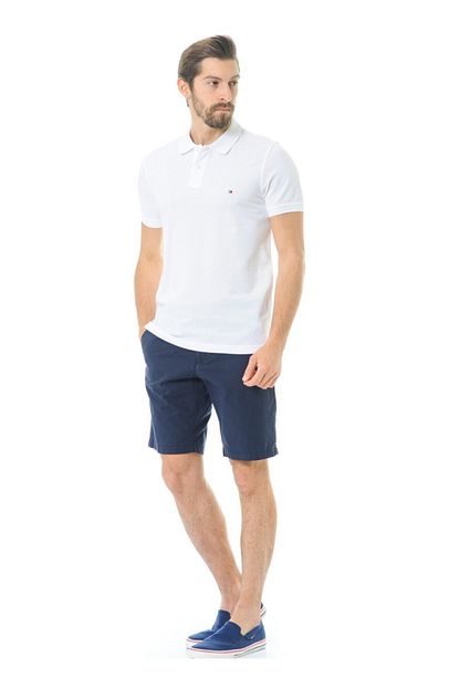 Tommy Hilfiger Erkek Polo Yaka T Shirt Beyaz Regular Fit Mw0mw02299 Trendyol
