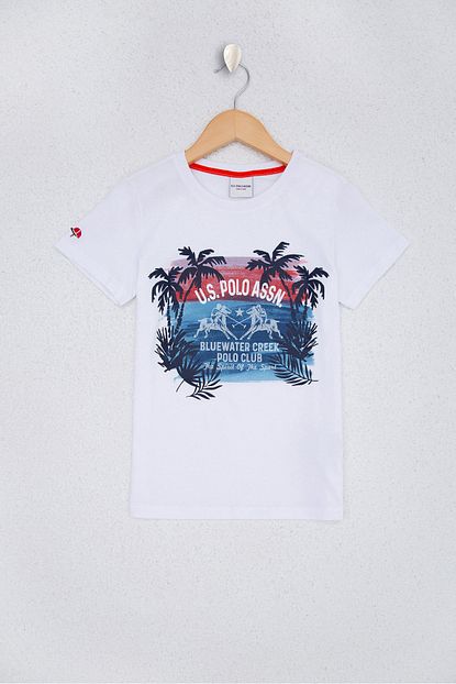 U S Polo Assn Beyaz Erkek Cocuk T Shirt Trendyol