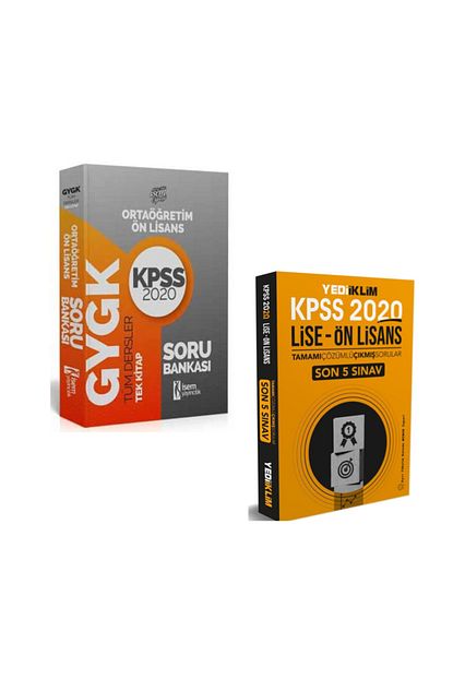 Isem Yayincilik 2020 Kpss Lise On Lisans Soru Bankasi Tek Kitap Yediiklim Lise On Lisans Son 5 Yil Cikmis Sorular Trendyol