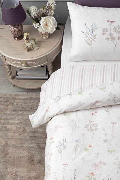 Madame Coco Martine Tek Kisilik Cift Tarafli Ranforce Nevresim Takimi Gri Kirmizi Trendyol