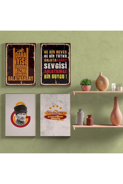 Dijital360 Galatasaray 4 Lu Poster Ahsap Mdf Tablo Trendyol