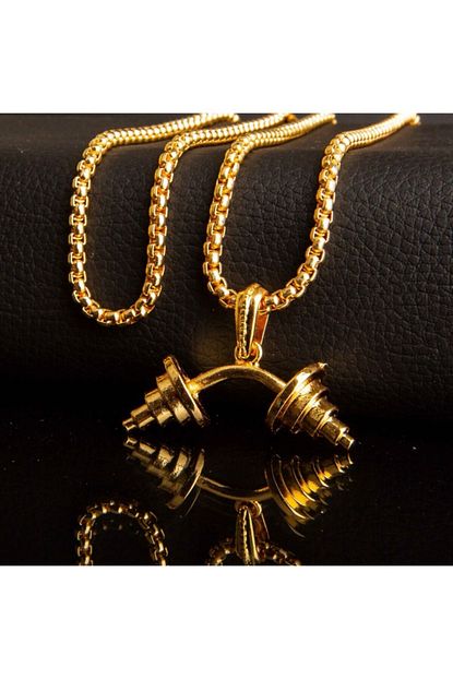 Takifix Halter Tasarimli Gold Renk Paslanmaz Erkek Kolye Trendyol