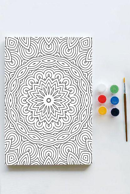 Postermanya Mandala Tuval Kanvas Tablo Boyama Hobi Seti 14 90x130cm Trendyol