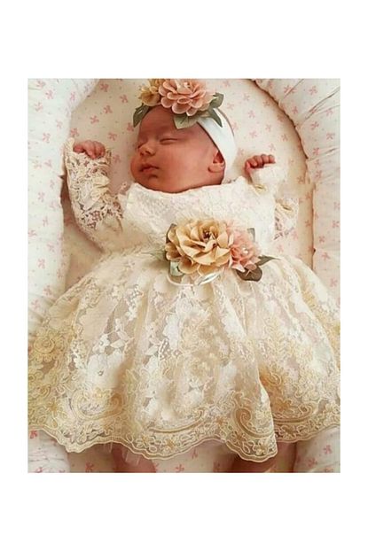 Nipperland Kiz Bebek Ekru Fransiz Dantelli 3345 Mevlut Ve Ozel Gun Elbisesi Trendyol