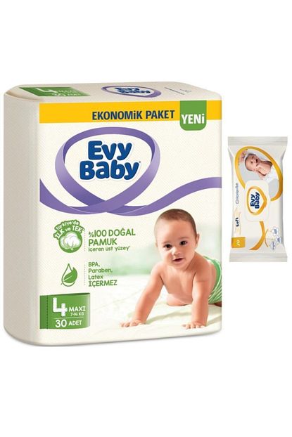 Evy Baby Bebek Bezi Ekomik Paket 4 Numara Maxi Islak Havlu Hd 30 Adet Trendyol