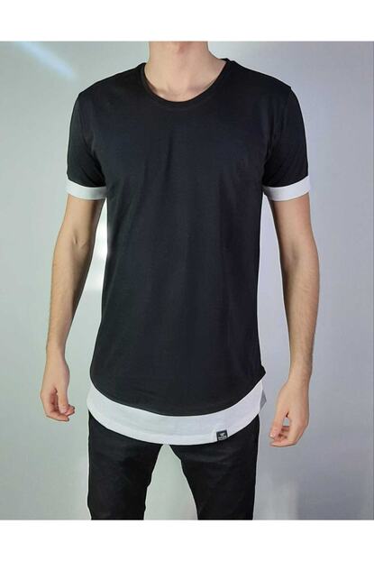 One Look Etegi Parcali Duz Renk Tshirt Trendyol