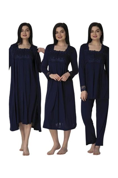Effort Pijama Sabahlikli Hamile Lohusa Pijama Gecelik Takim 2405 Trendyol