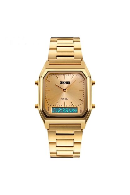 Skmei Erkek Altin Dore Analog Dijital Retro Model Kol Saati Trendyol